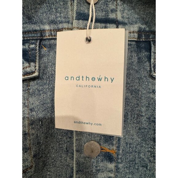 Denim Button Up Long Sleeve Midi Dress By Andthewhy California 2x - Picture 4 of 6